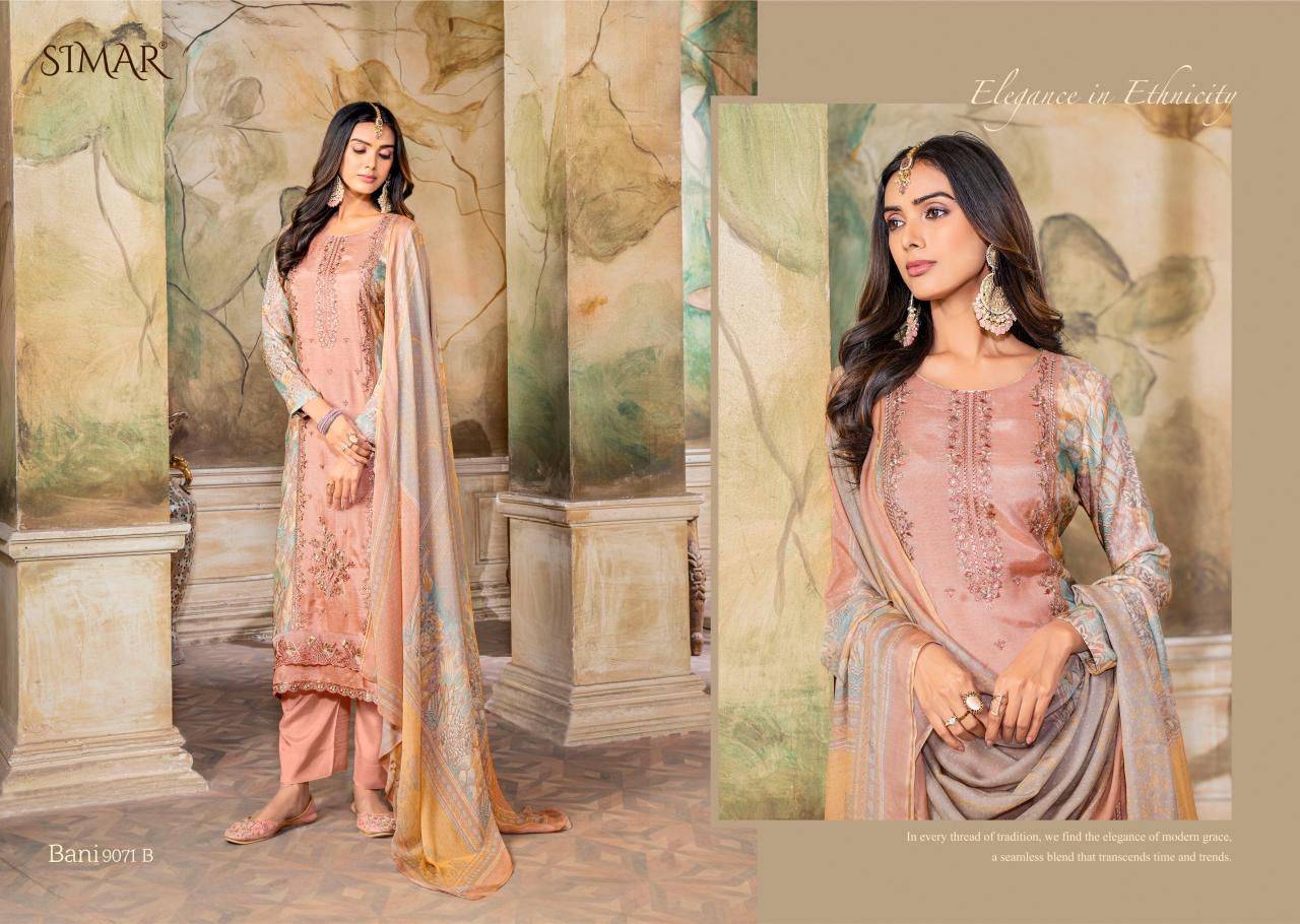 Bani Vol.02 By Glossy 9071 A TO 9071 D Beautiful Festive Suits Stylish Colorful Fancy Casual Wear & Ethnic Wear Pure lawn Dresses At Wholesale Price